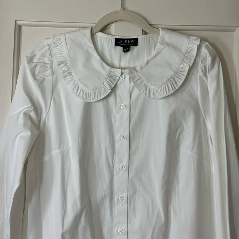 J.Crew Ruffle-collar mini shirtdress in cotton poplin BS809